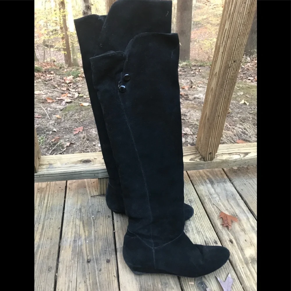 Steve Madden Blk suede (leather) boots sz7.5‎